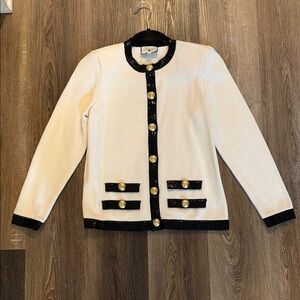 Tuckernuck Cream and Black Stefi Sweater